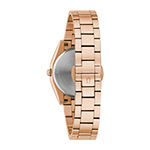Bulova Surveyor Womens Diamond Accent Rose Goldtone Stainless Steel Bracelet Watch 97p156