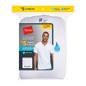 Hanes Ultimate Comfortblend Bonus Pack Mens 5 Pack Short Sleeve V