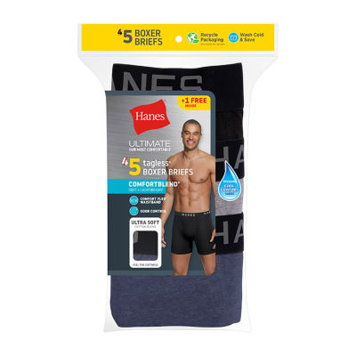 Hanes Ultimate Comfortblend Bonus Pack Mens 5 Pack Boxer Briefs