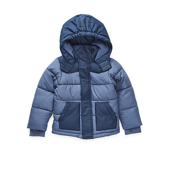 Okie Dokie Toddler Boys Hooded Heavyweight Puffer Jacket, Color: Bold ...