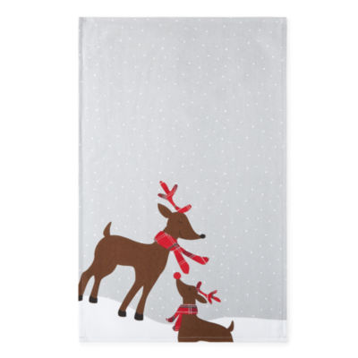 Lealeg Christmas Reindeer Hand Towel with Hanging Loop Winter Bells Bow Tie  Towels Set of 2 Xmas Pine Tree Kitchen Towel with Velcro Soft Absorbent