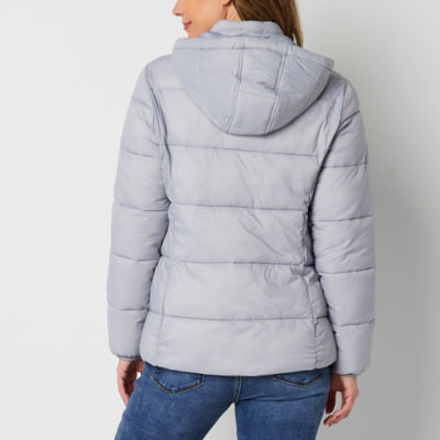 St. John's Bay Womens Removable Hood Midweight Puffer Jacket