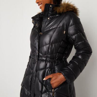 Liz claiborne hooded hot sale heavyweight puffer jacket