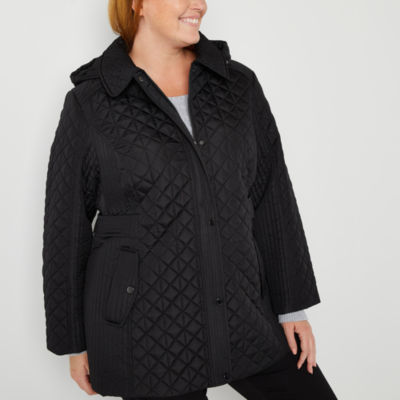 Liz Claiborne Womens Plus Fleece Hooded Removable Hood Midweight Jacket,  Color: Black - JCPenney