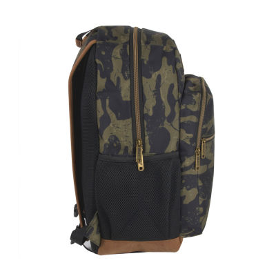 AD Sutton Kelty Camo Backpack with Faux Leather Trim