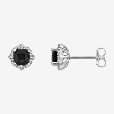 Genuine Black Onyx Sterling Silver 8mm Stud Earrings