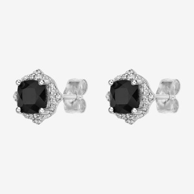 Genuine Black Onyx Sterling Silver 8mm Stud Earrings