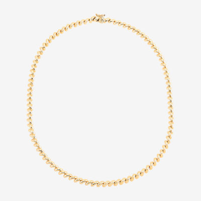 Womens 17 Inch 10K Gold Link Necklace