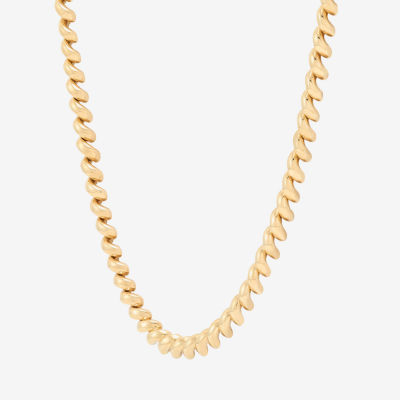 Womens 17 Inch 10K Gold Link Necklace