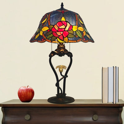 Dale Tiffany 26" Blue Claremont Tiffany Table Lamp