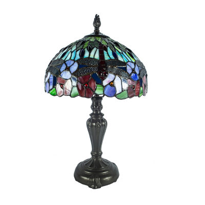 Dale Tiffany 20" Catalina Dragonfly Tiffany Glass Table Lamp