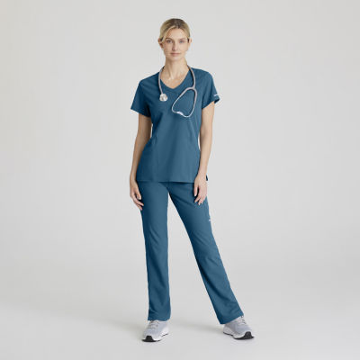 Skechers Sk102 Reliance 3-Pocket Crossover Womens Plus Tall V Neck Stretch Fabric Moisture Wicking Short Sleeve Scrub Top