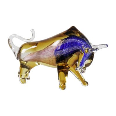 Dale Tiffany 7'  Blaster Bull Art Glass Figurine