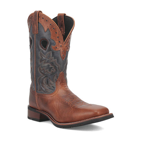 Laredo Mens Ross Block Heel Cowboy Boots, 8 Medium, Brown