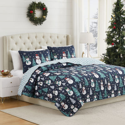 Avanti Snowman Reversible Quilt Set