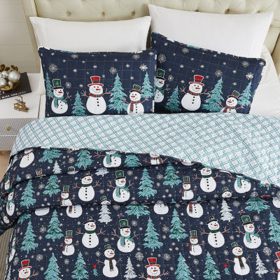 Avanti Snowman Reversible Quilt Set