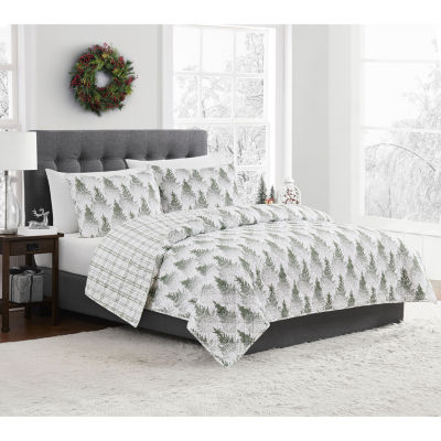 Brooklyn Loom Dotted Pines 3-pc. Reversible Quilt Set