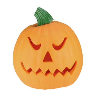 9.75'' Orange and Green Animated Double-Sided Pumpkin Halloween
