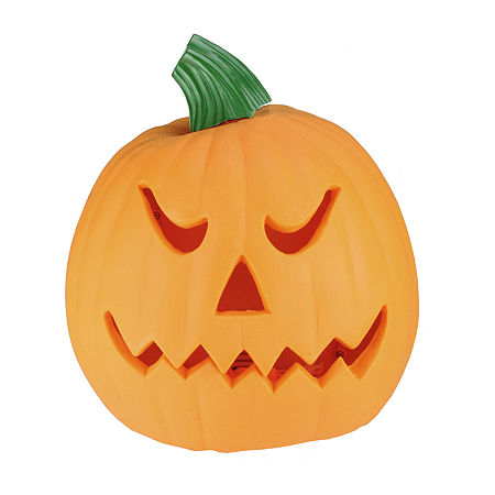 9.75'' Orange And Green Animated Double-Sided Pumpkin Halloween Decor, One Size, Orange