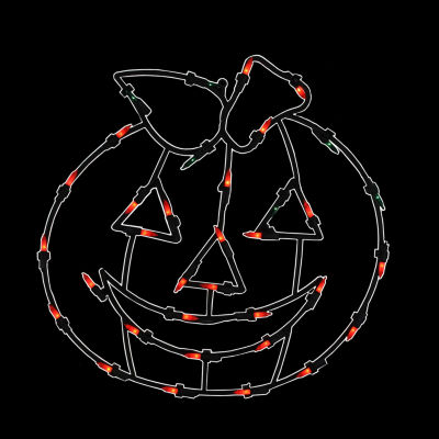 14'' Lighted Jack-O-Lantern Halloween Double Sided Window Silhouette Decoration