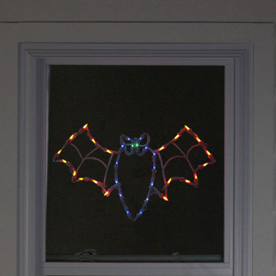 15'' Lighted Bat Halloween Window Silhouette Decoration