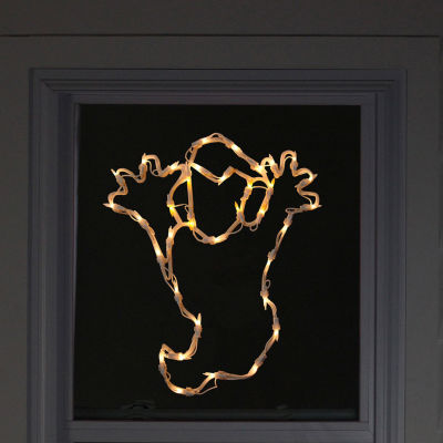 15'' Lighted Ghost Halloween Double Sided Window Silhouette Decoration