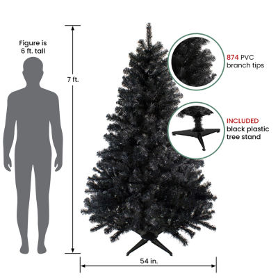 7' Black Colorado Spruce Artificial Halloween Tree - Unlit