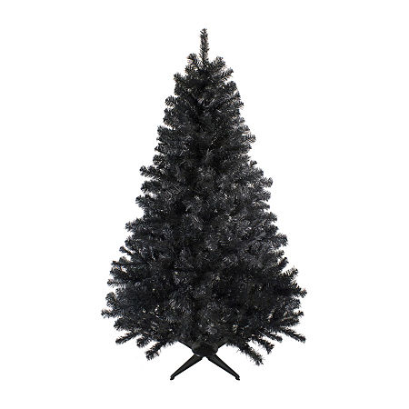 7' Black Colorado Spruce Artificial Halloween Tree - Unlit, One Size, Black