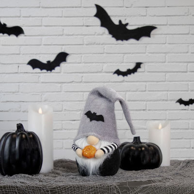 8'' Halloween Bat Standing Gnome with Pumpkin