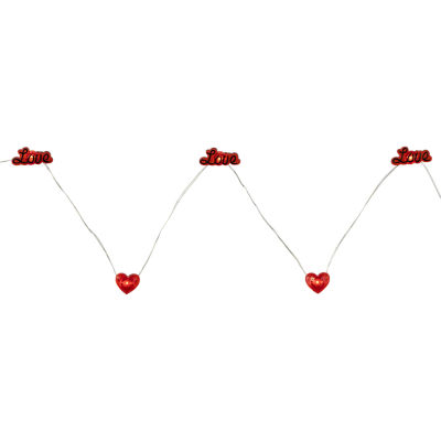 Northlight 6.25ft 20-Count Red Valentine'S Day Love And Heart Led Copper Wire String Lights