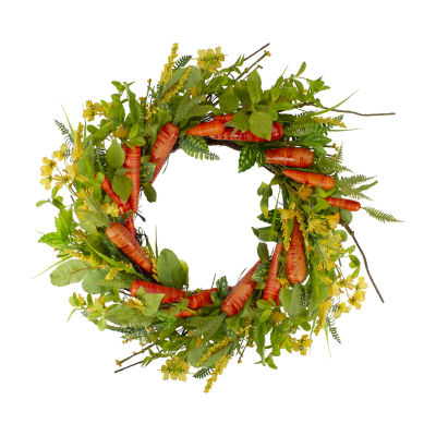 Northlight 22in Carrot And Berry Foliage Floral Wreath