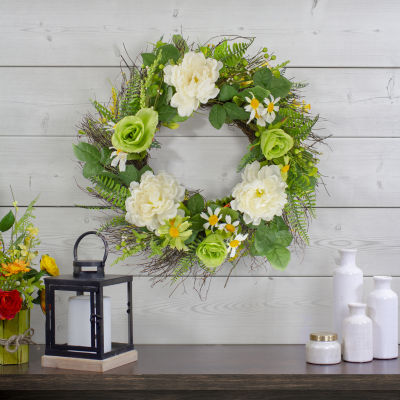 Northlight 22in Mixed Floral Indoor Christmas Wreath