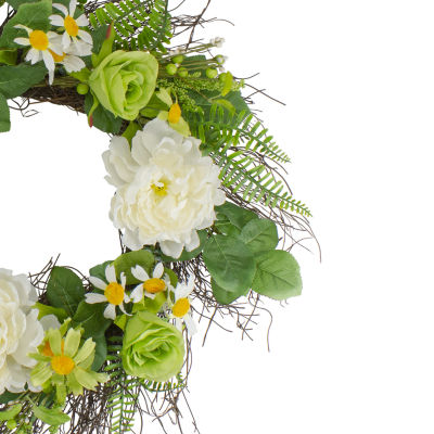 Northlight 22in Mixed Floral Indoor Christmas Wreath