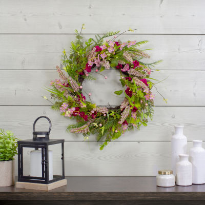 Northlight 21in Foliage Berry Twig Indoor Christmas Wreath