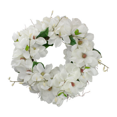 Northlight 24in Magnolias Unlit Indoor Christmas Wreath