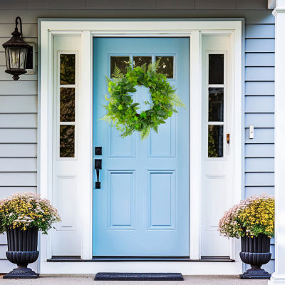 Northlight 24in Maidenhair Fern And Assorted Indoor Christmas Wreath