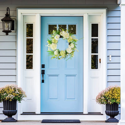 Northlight 24in Peony And Rose  Spring Wreath
