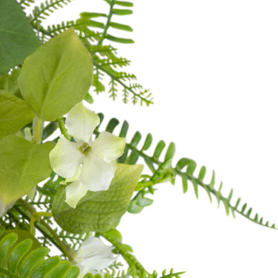 Northlight 24in Rose And Peony Fern Floral Wreath