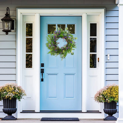 Northlight 22in Lavender And Foliage Indoor Christmas Wreath