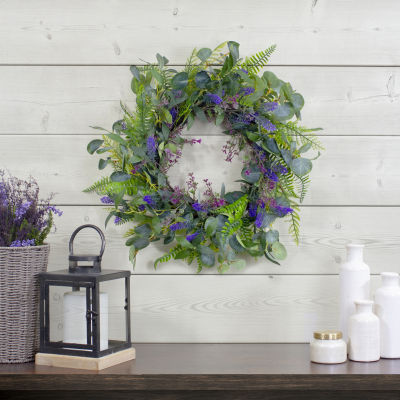 Northlight 22in Lavender And Foliage Indoor Christmas Wreath