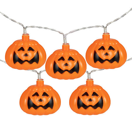 Northlight 10ct Led Jack-O-Lantern Light Set String Lights, One Size, Orange