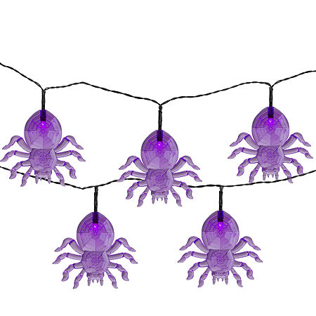 Northlight 10ct Pre-Lit Led Purple Spider String Lights, One Size, Purple