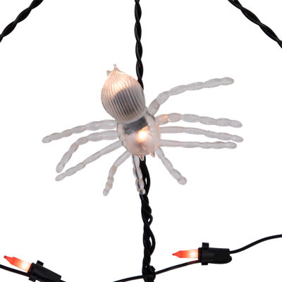 Northlight 5ft Lighted Orange And Black Spider In Web Marquee Lights