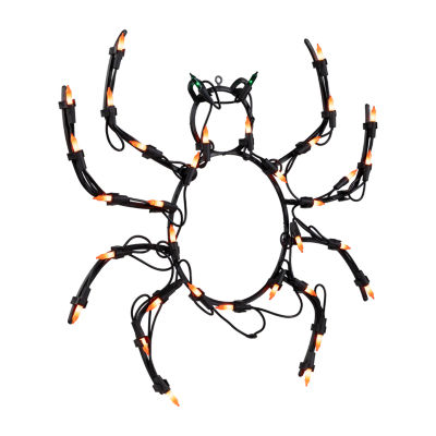 Northlight 15in Black And Orange Lighted Spider Decorative Lantern