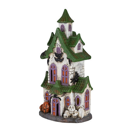 Northlight 22.75in Led Haunted House Lighted Halloween Tabletop Decor, One Size, White