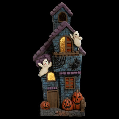 Northlight 22.75in Prelit Haunted House With Ghosts Lighted Halloween Tabletop Decor