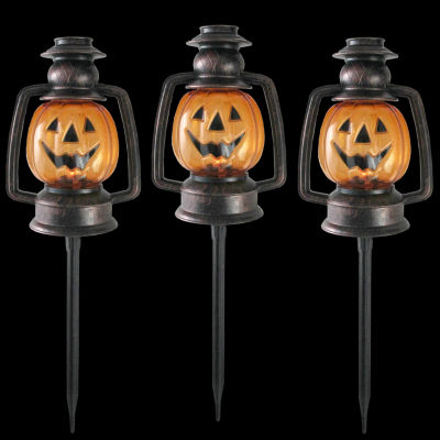 Northlight Orange Flickering Jack O Lanterns 3-pc. Pathway Light