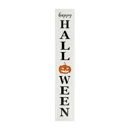 Northlight 31.5in Metal Happy Halloween Wall Halloween Yard Art, One Size, White