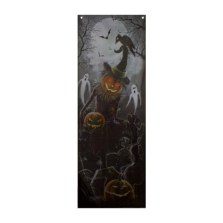 Northlight 70.75in Jack O' Lantern Door Halloween Yard Art, One Size, Black