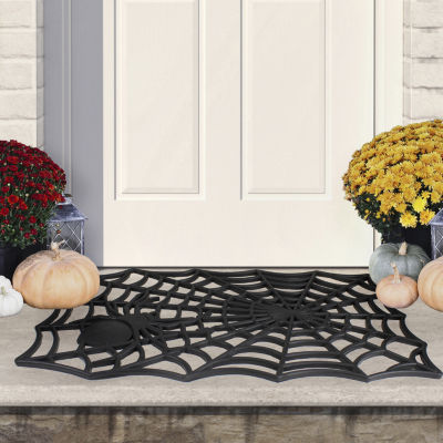 Northlight 9.75in Animated Double-Sided Pumpkin Holiday Outdoor Rectangular Doormat